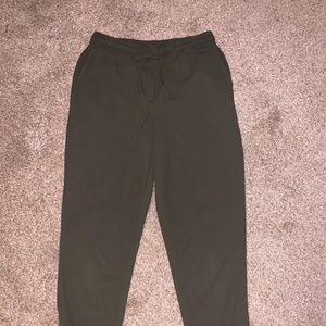 Army Green Elastic Waist Pants